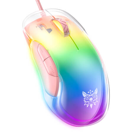 เมาส์เกมมิ่ง ONIKUMA CW925 RGB BACKLIT WIRED GAMING MOUSE - สีชมพู_1
